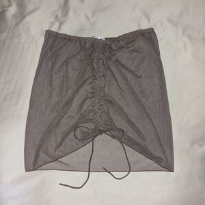 Aimage Brown Mesh Swimsuit Coverup Skirt